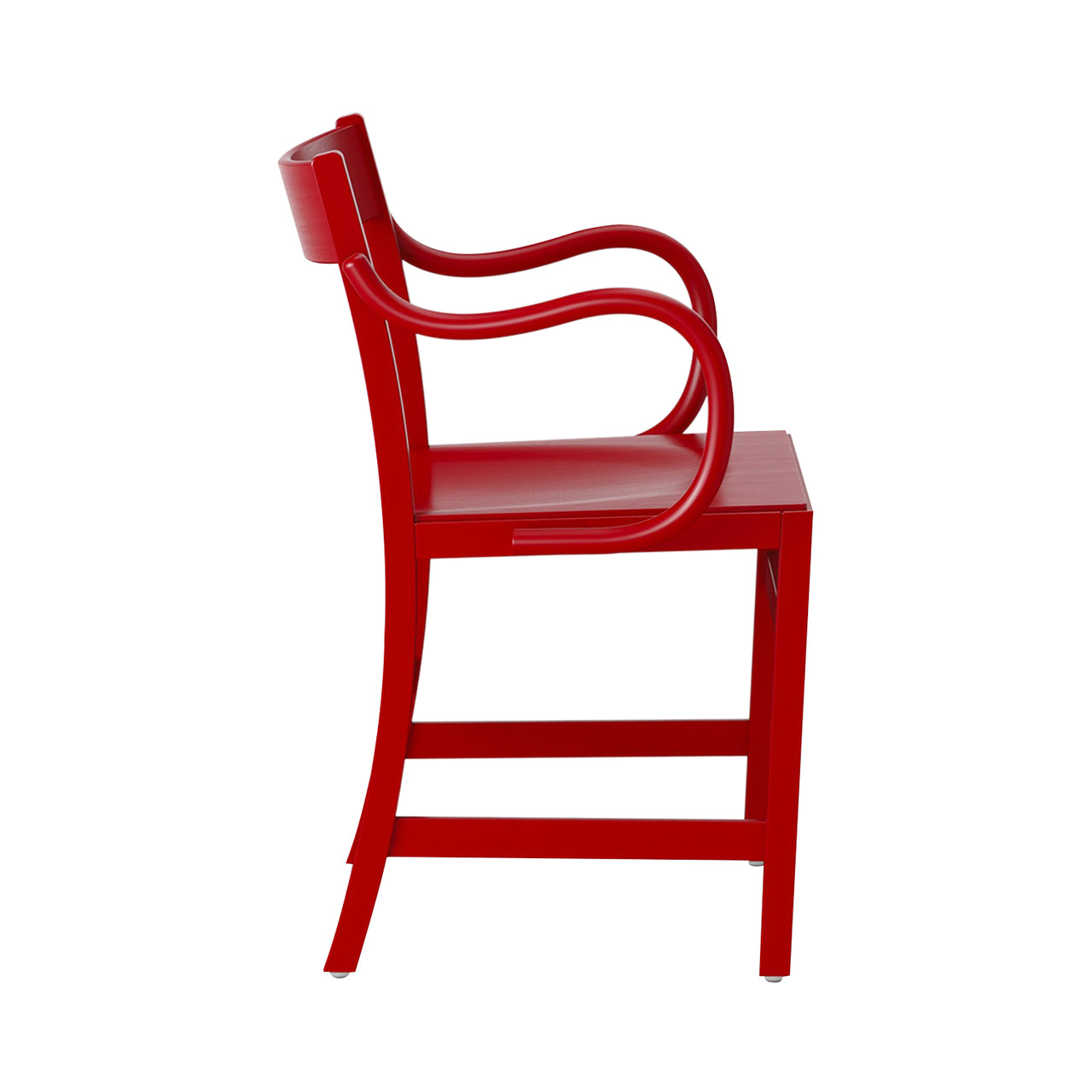Waiter XL Armchair: Red Lacquered Beech