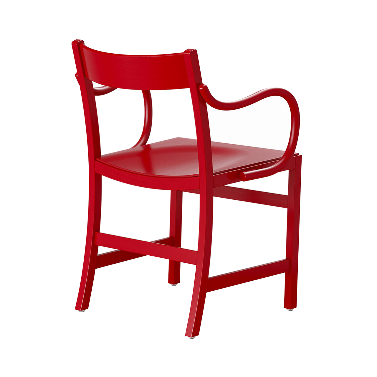 Waiter XL Armchair: Red Lacquered Beech