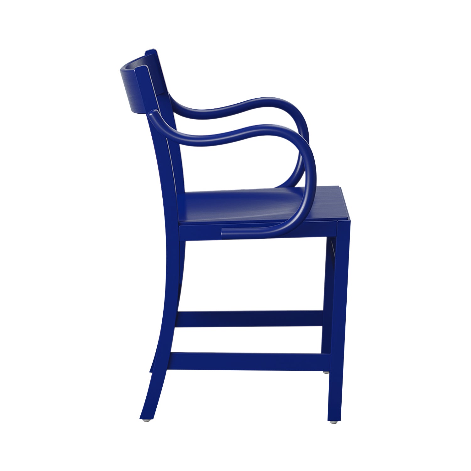 Waiter XL Armchair: Ultramarine Blue Lacquered Beech