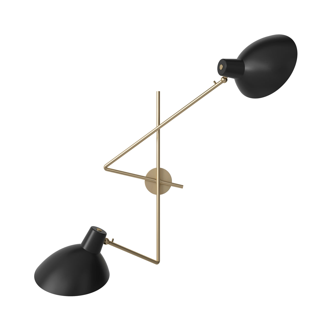 VV Cinquanta Twin Wall Lamp: Brass + Black