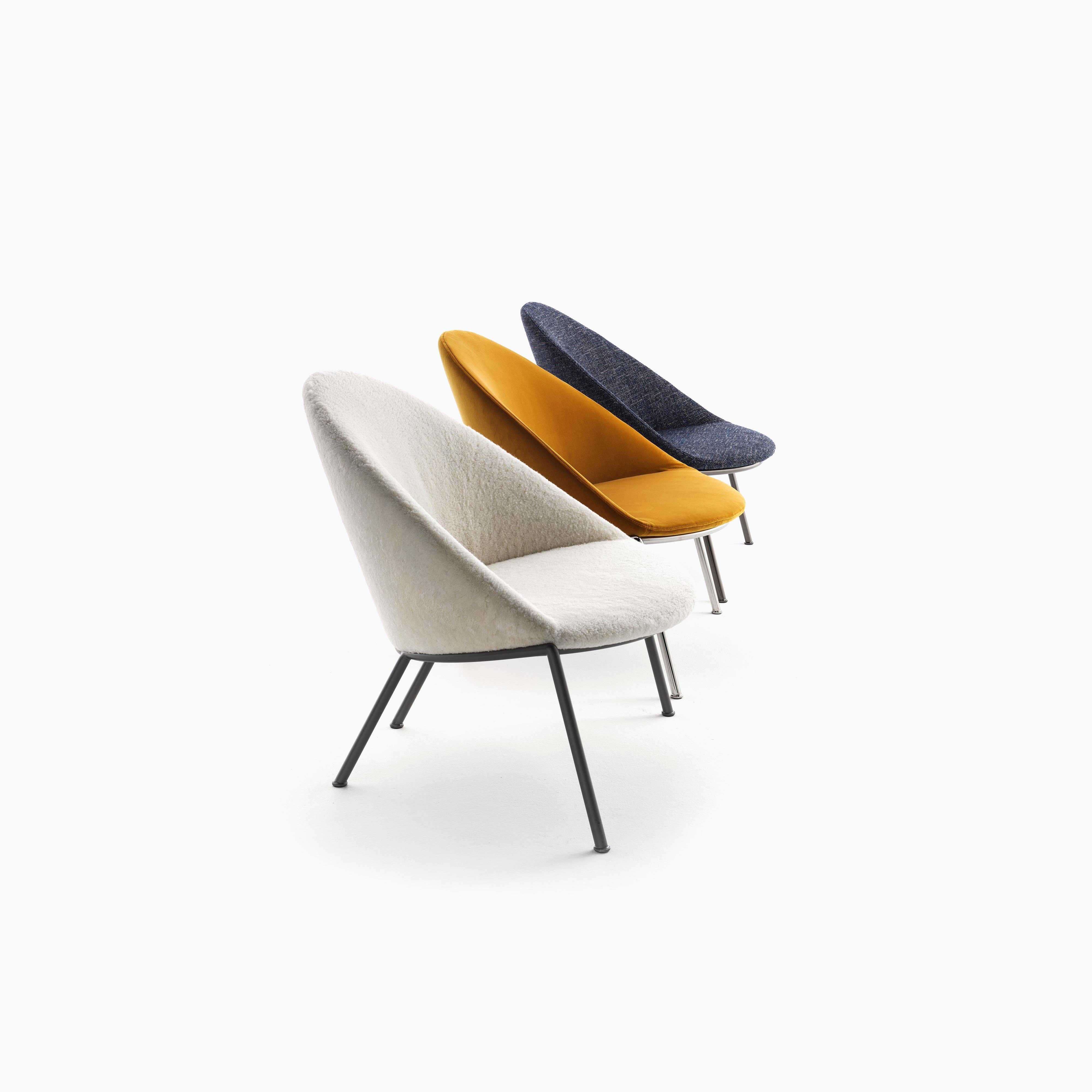 Circa Lounge Chair: Without Armrest + Chrome + Matte Black