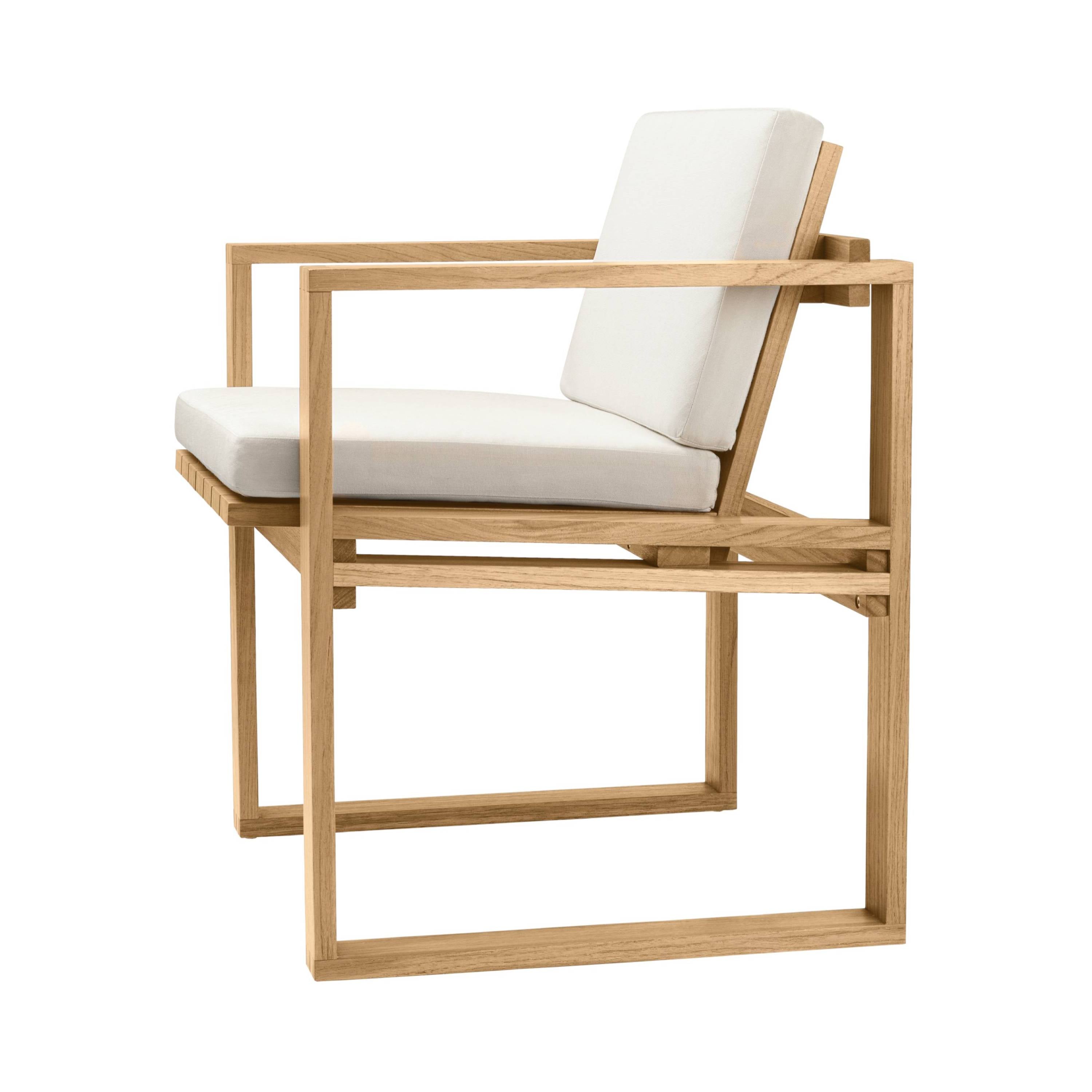 BK10 Outdoor Dining Chair: With Canvas Cushion