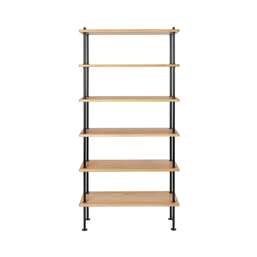 BM0253-3 Shelving System: Black + Oiled Oak