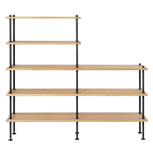 BM0253-2 Shelving System: Black + Oiled Oak