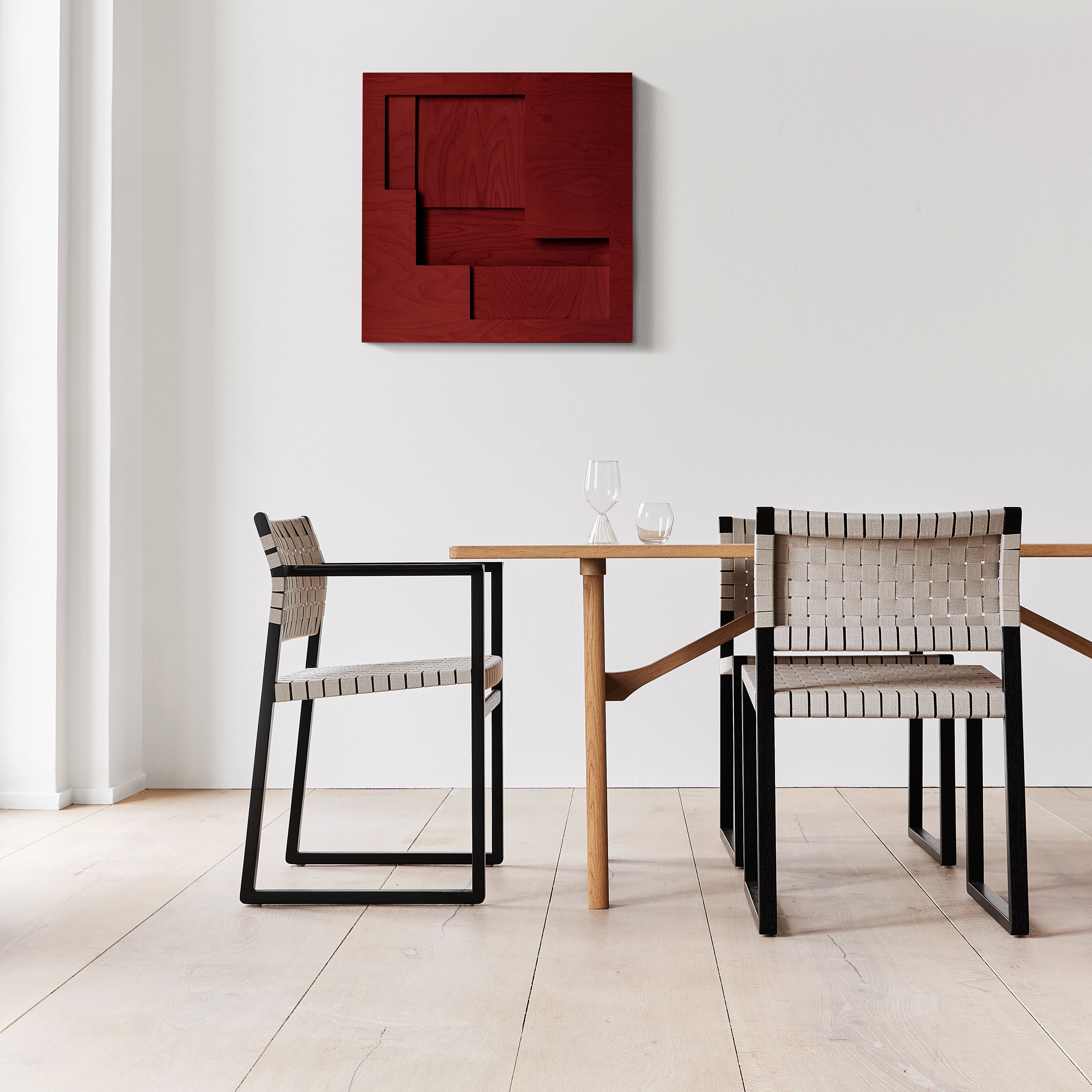 BM62 + BM61 Chair: Linen Webbing + LS