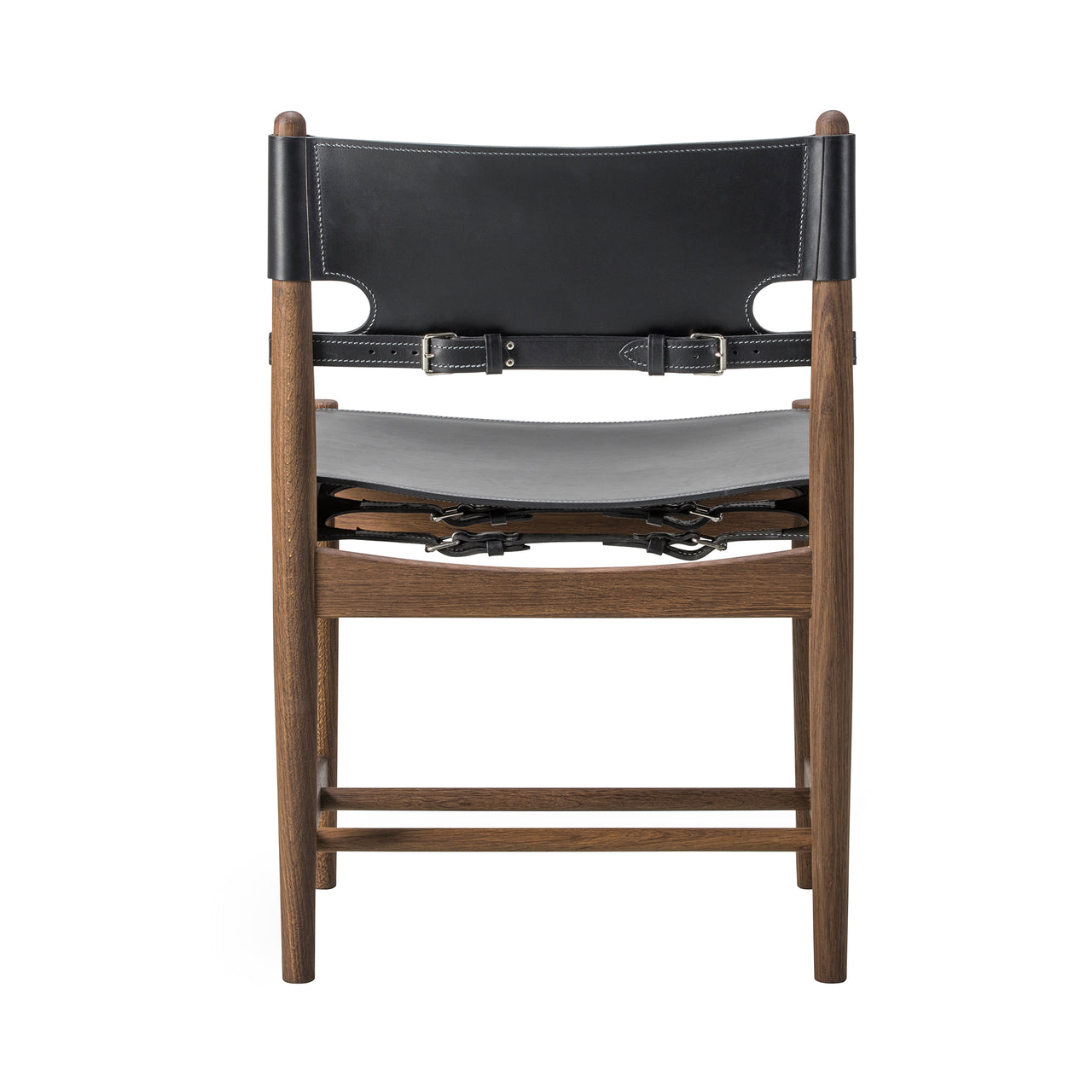 The Spanish Dining Chair: Without Arm + Smoked Oiled Oak + Black