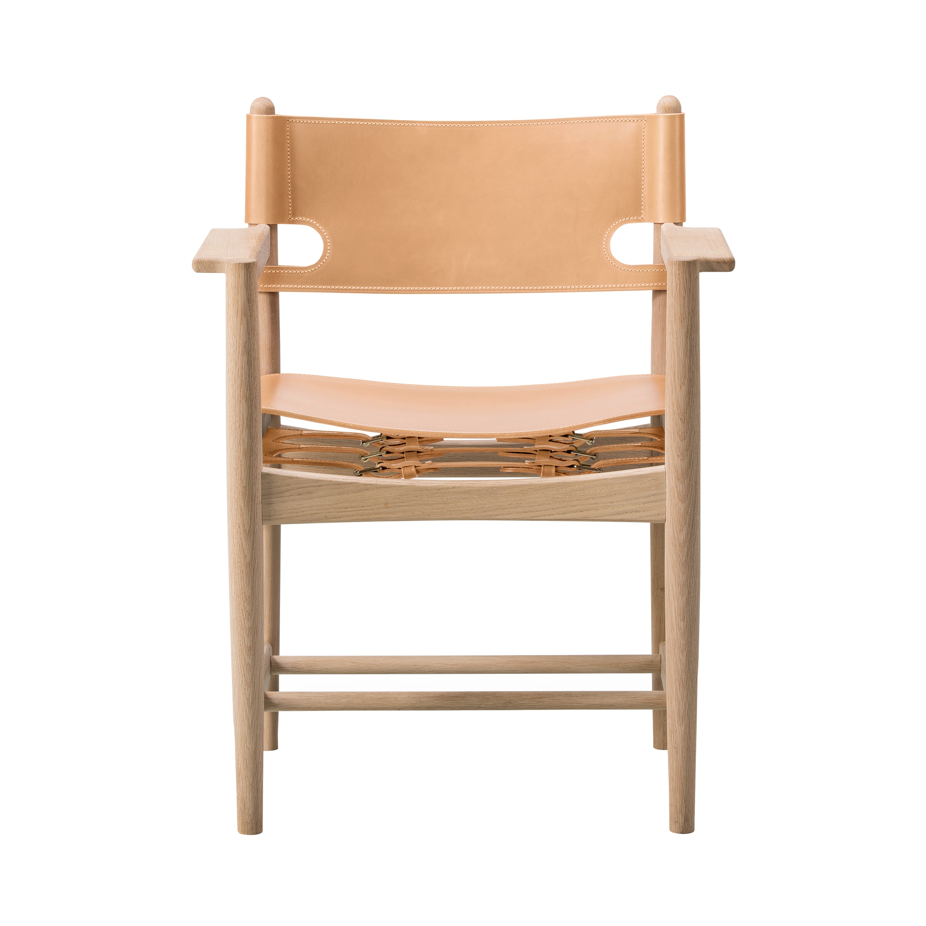 The Spanish Dining Chair: With Arm + Soaped Oak + Natural