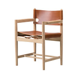 The Spanish Dining Chair: With Arm + Soaped Oak + Cognac