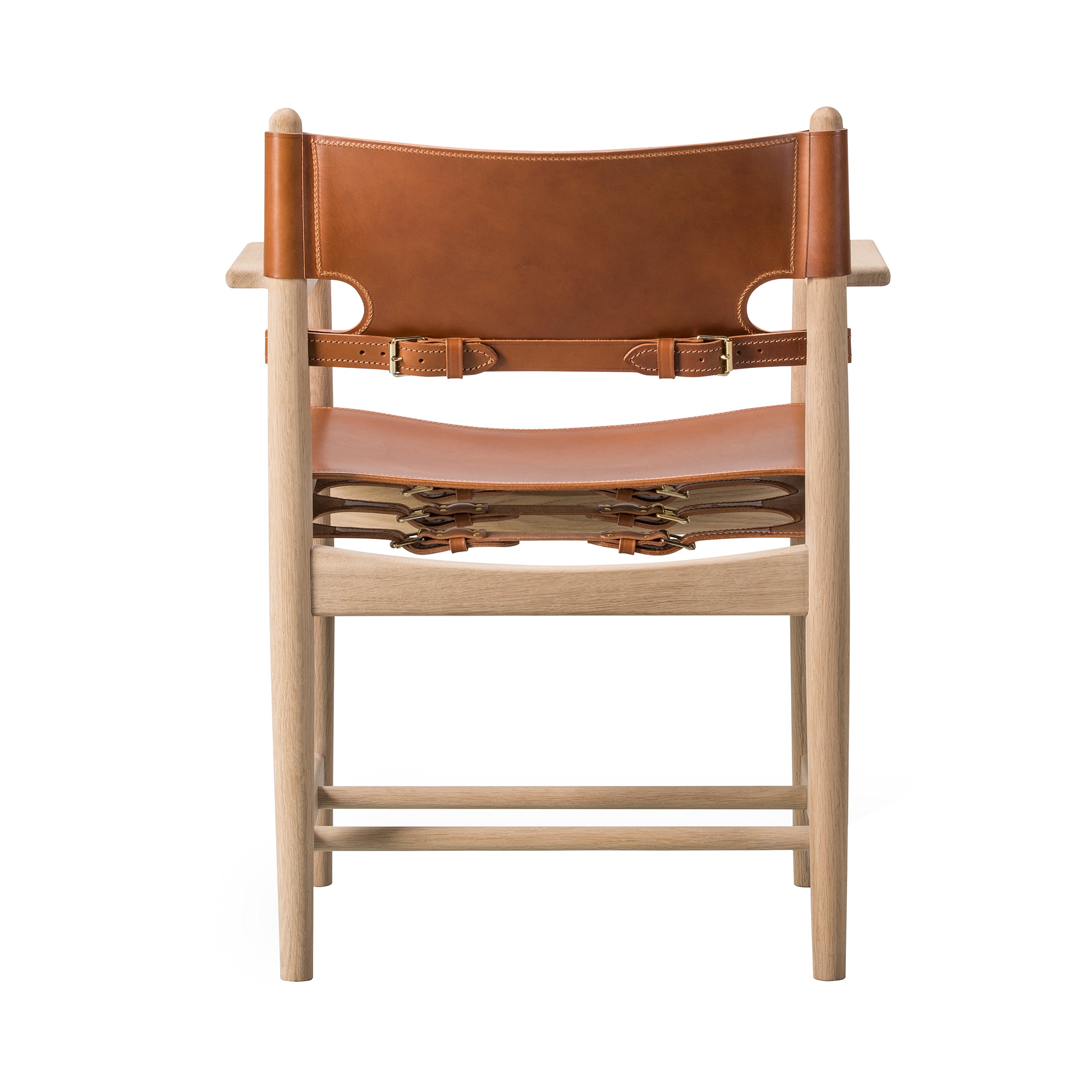 The Spanish Dining Chair: With Arm + Soaped Oak + Cognac