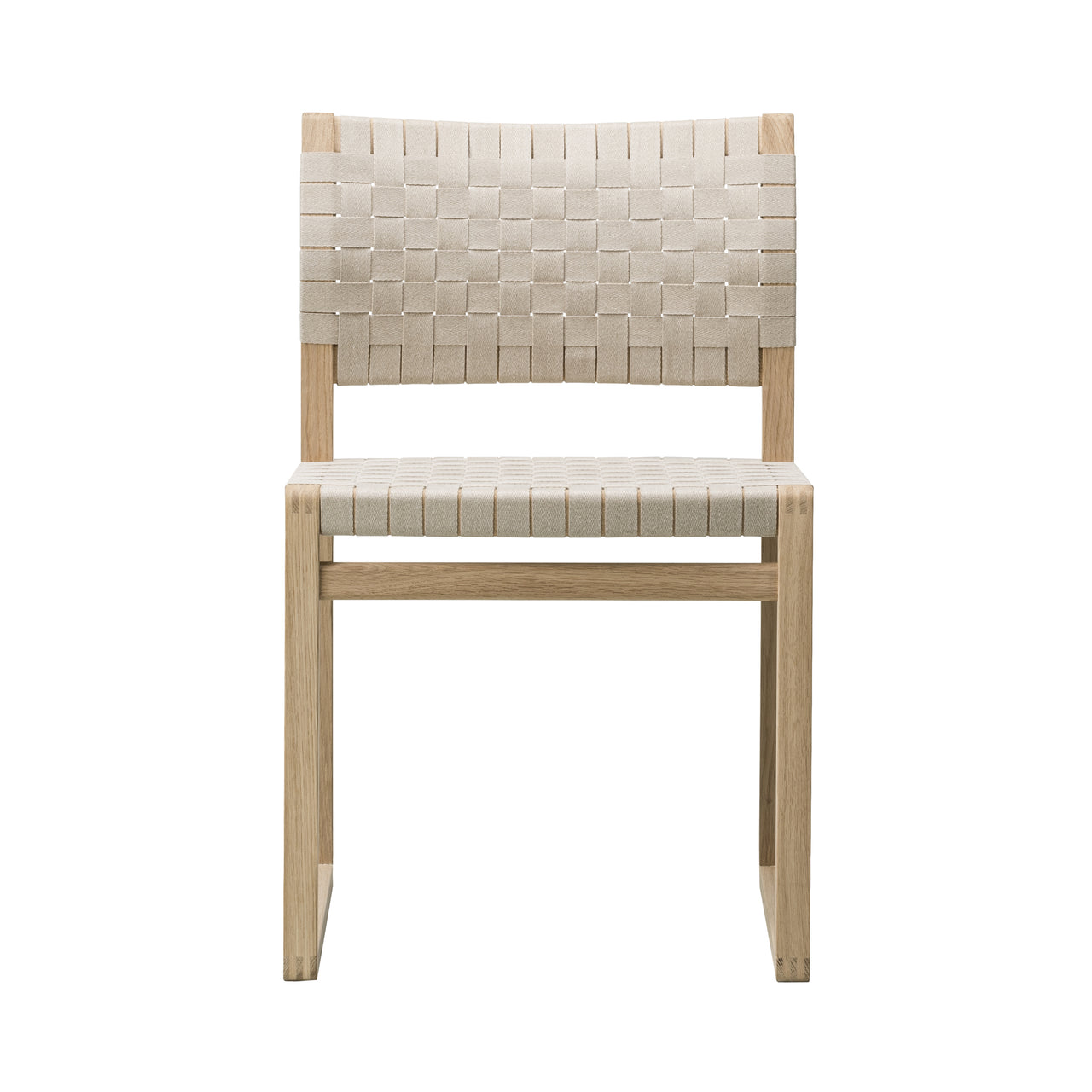 BM62 + BM61 Chair: Linen Webbing + Without Arm + Oiled Oak + Natural