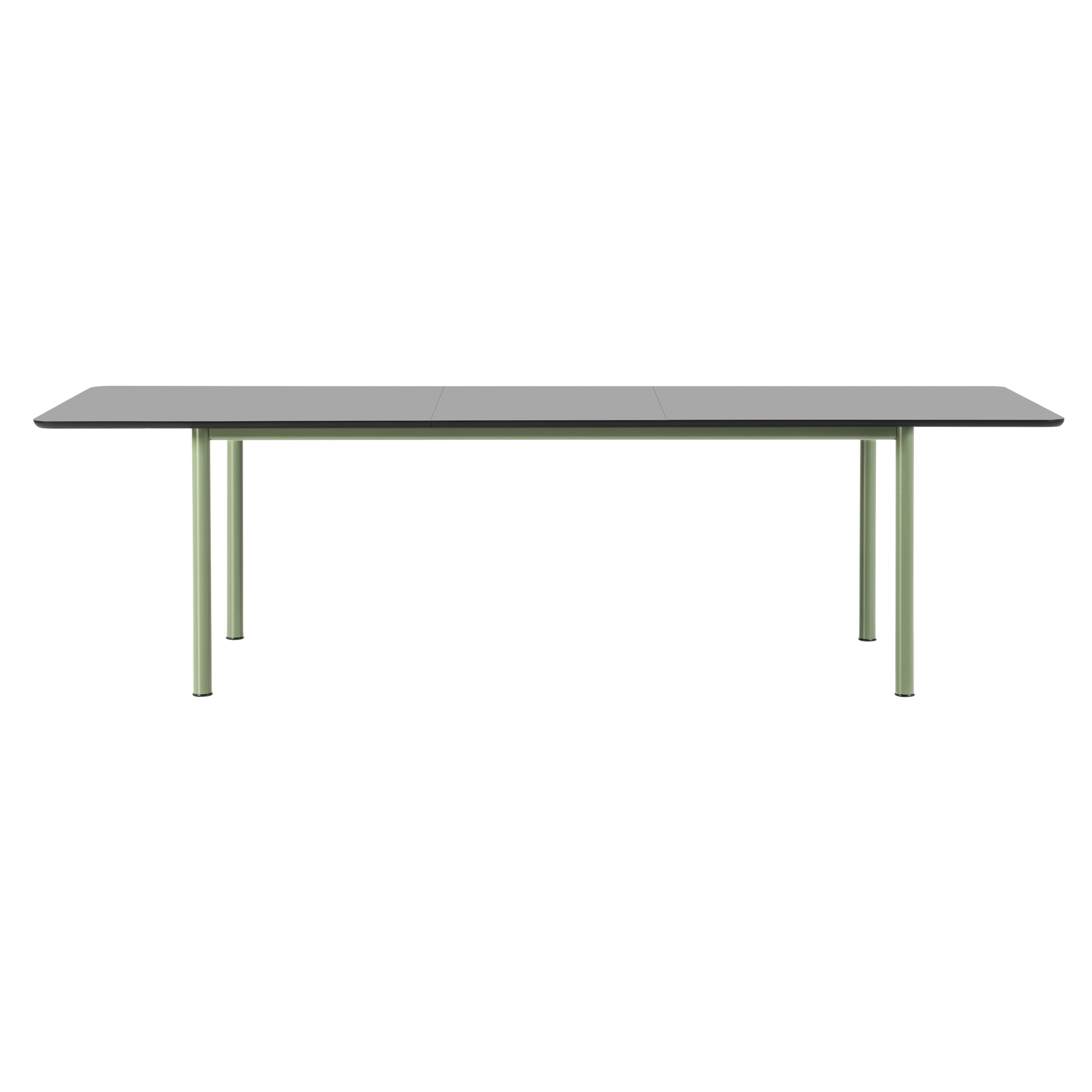 Plan Extendable Table: Black Laminate + Modernist Green