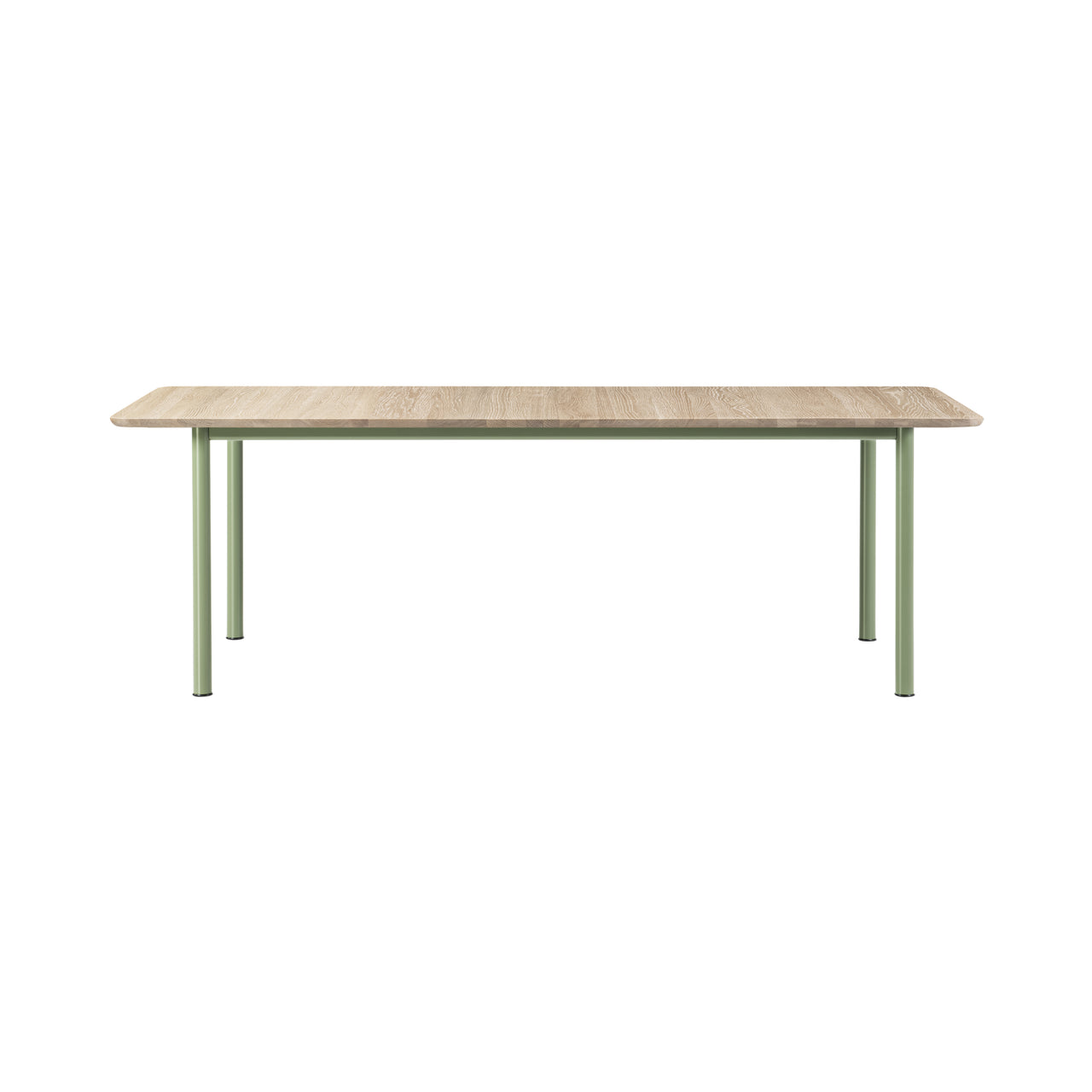 Plan Extendable Table: Light Oiled Oak + Modernist Green