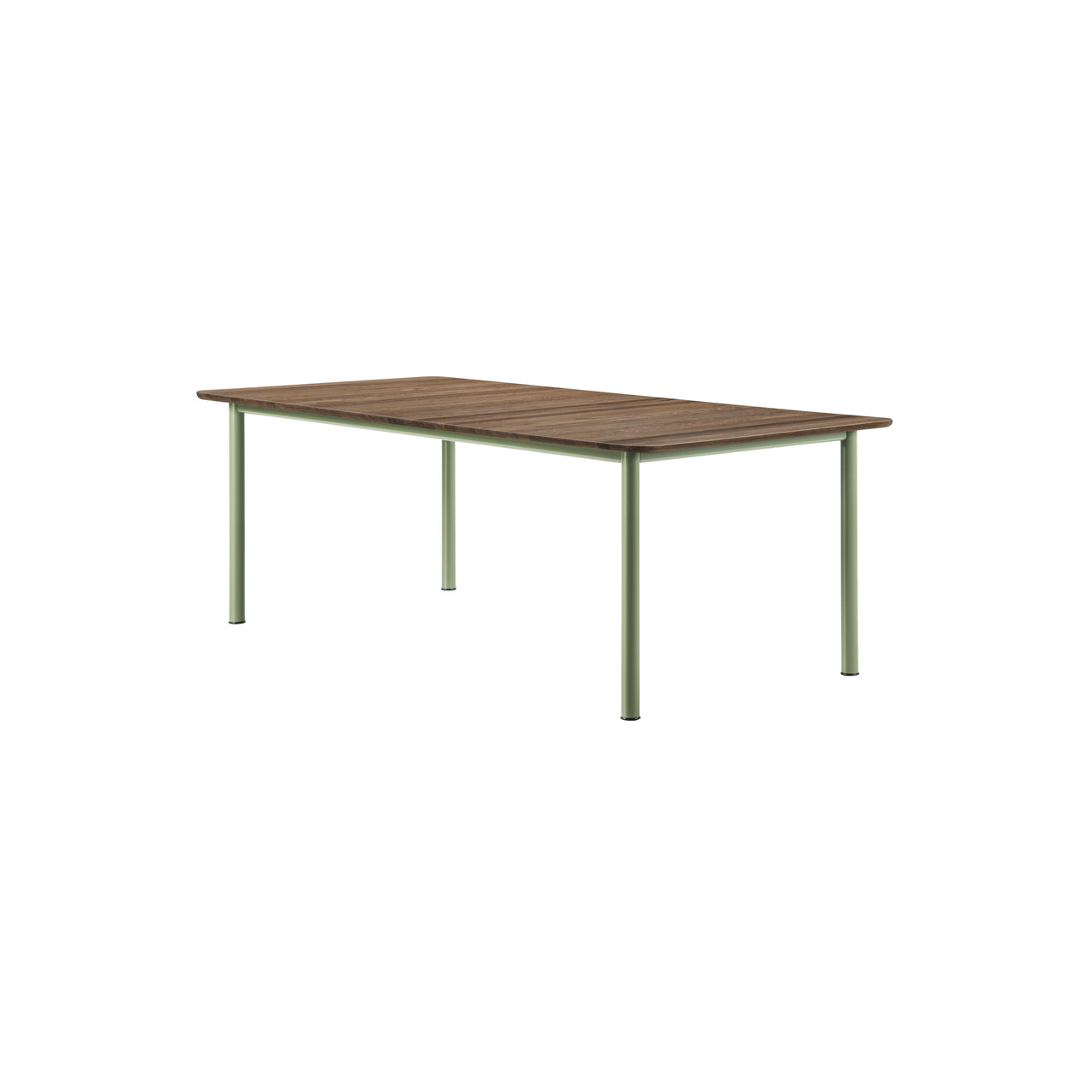 Plan Extendable Table: Smoked Oiled Oak + Modernist Green