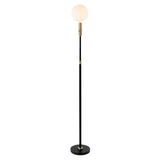 Poise Adjustable Floor Lamp with Sphere V LED Bulb: Brass