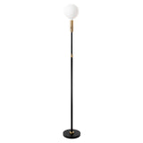 Poise Adjustable Floor Lamp with Sphere V LED Bulb: Brass