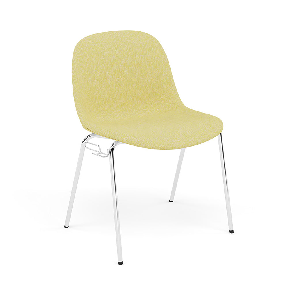 Fiber Side Chair: A-Base with Linking Device & Felt Glides + Recycled Shell + Upholstered