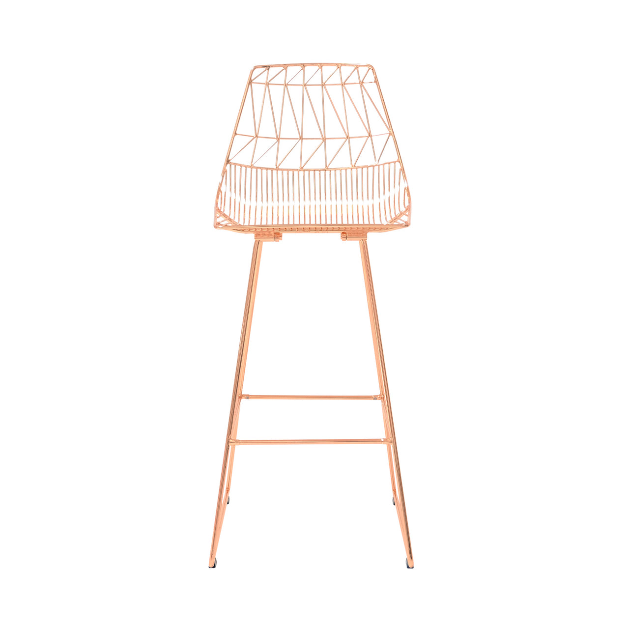 Lucy Bar + Counter Stool: Metallic + Bar + Without Seat Pad