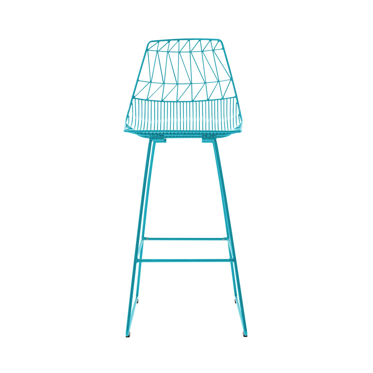 Lucy Bar Stool: Color + Peacock Blue + Without Seat Pad