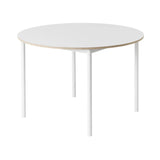 Base Table: Round  + White Laminate + Plywood Edge + White