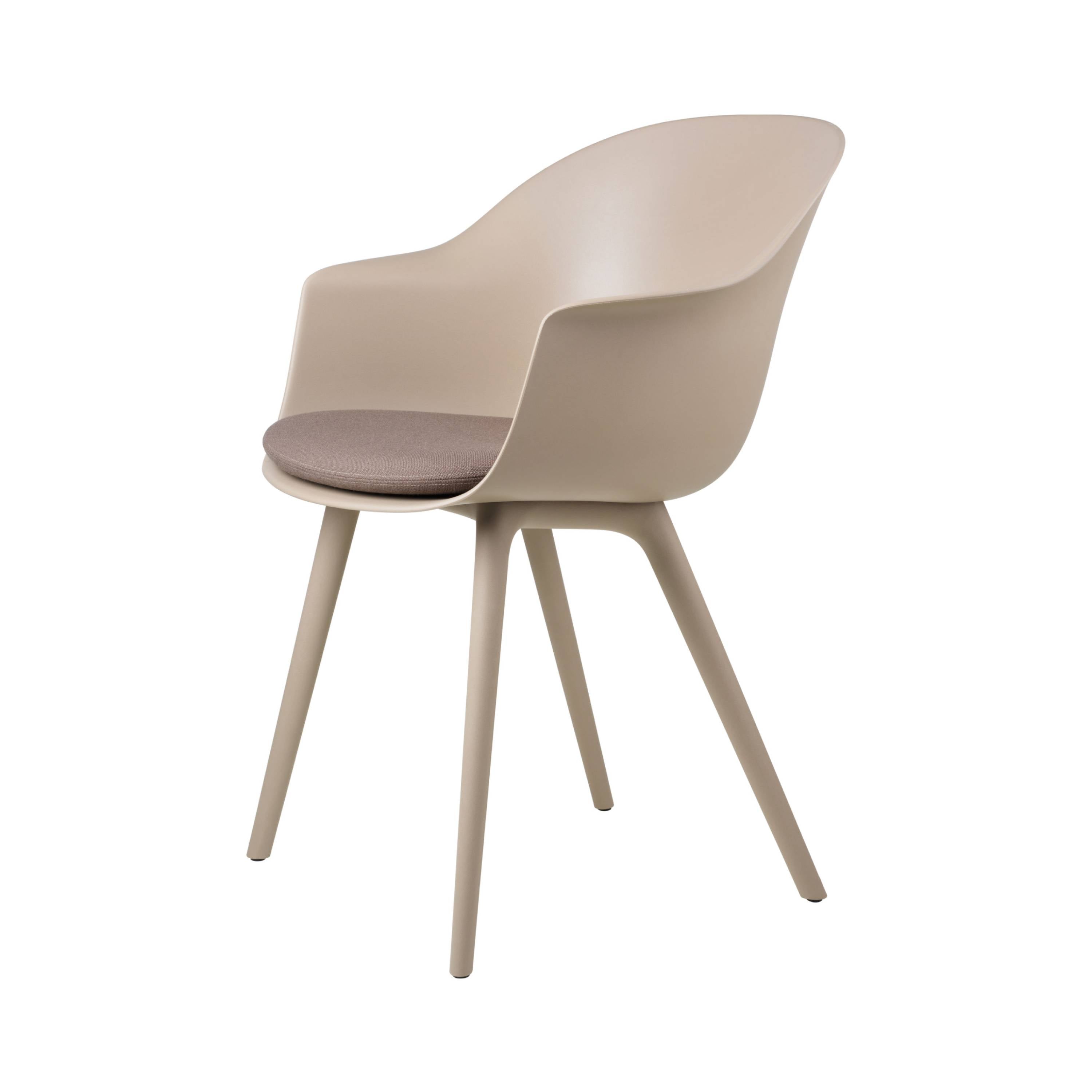 Bat Dining Chair: Plastic Base with Cushion + New Beige