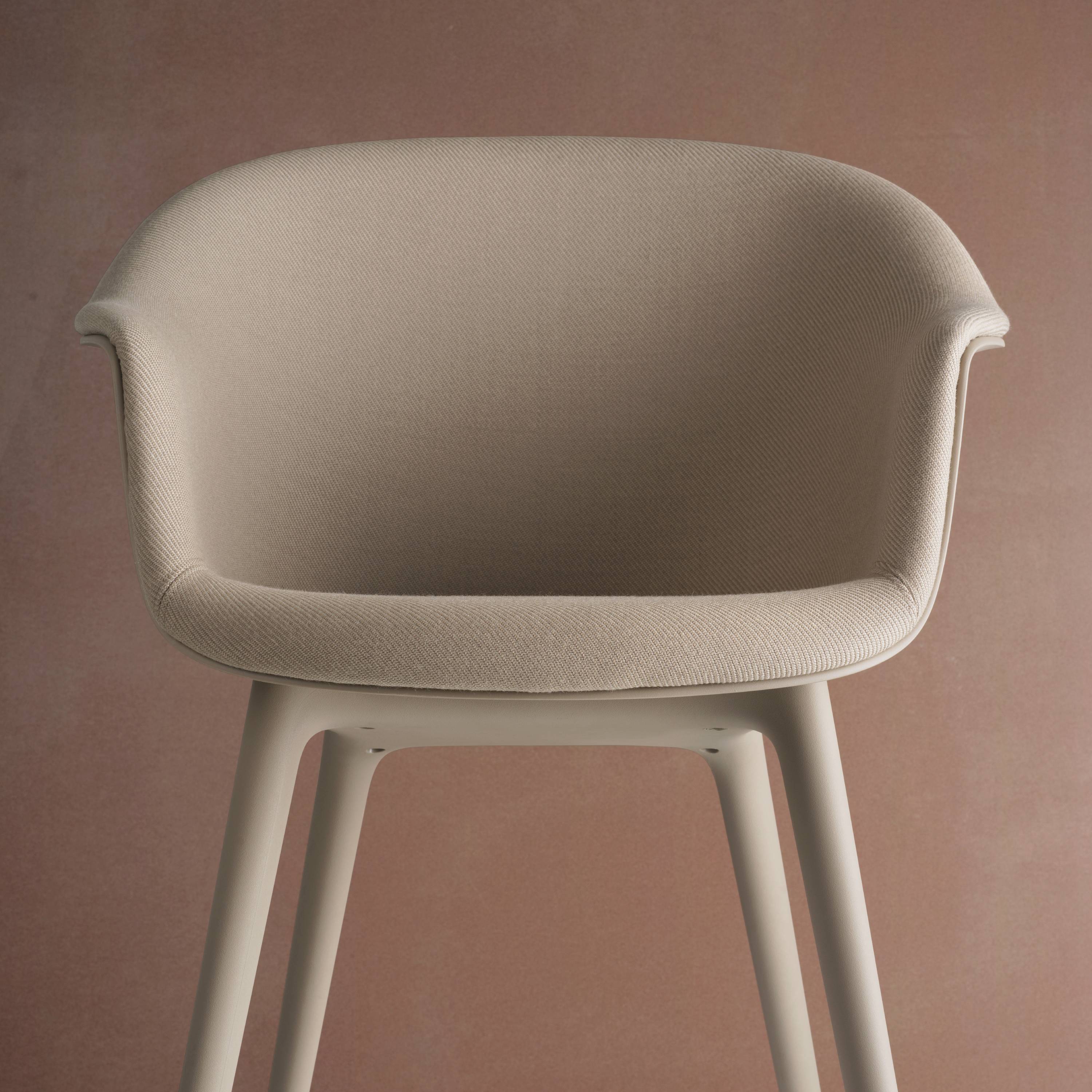 Bat Dining Chair: Plastic Base with Front Upholstered + LS