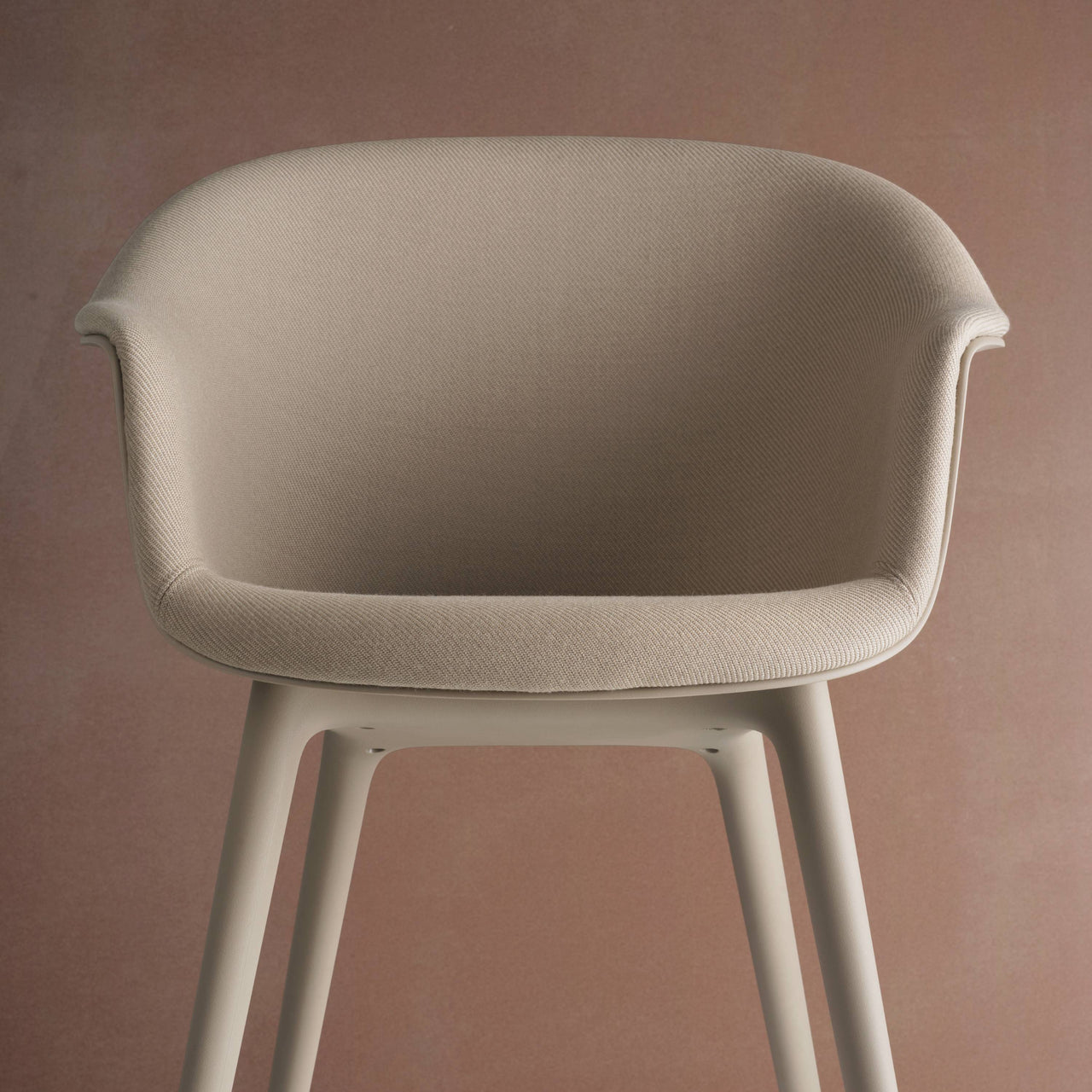 Bat Dining Chair: Plastic Base with Front Upholstered + LS