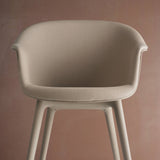 Bat Dining Chair: Plastic Base with Front Upholstered + LS