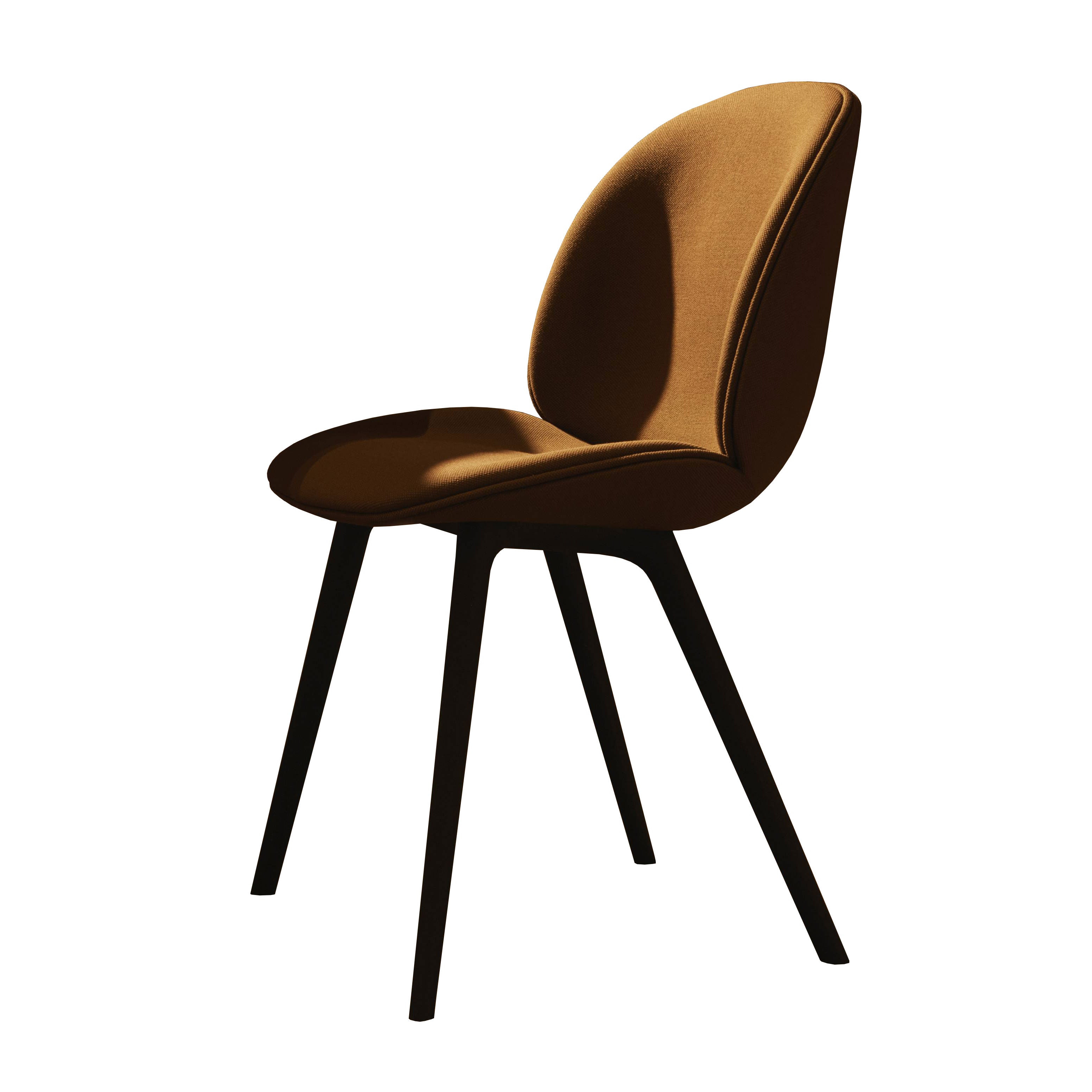 Beetle Dining Chair: Black Plastic Base + Fully Upholstered