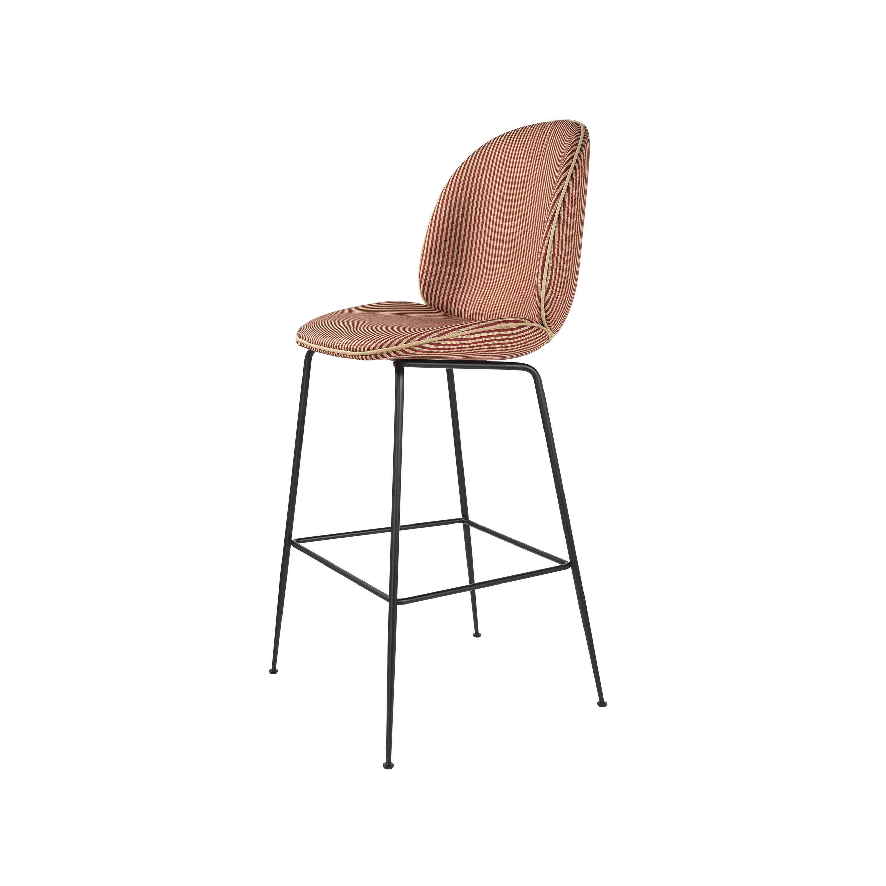 Beetle Bar + Counter Chair: Full Upholstery + Counter + Black Chrome