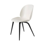 Beetle Dining Chair: Wood Base + Alabaster White + Black Stained Beech + Plastic Glides