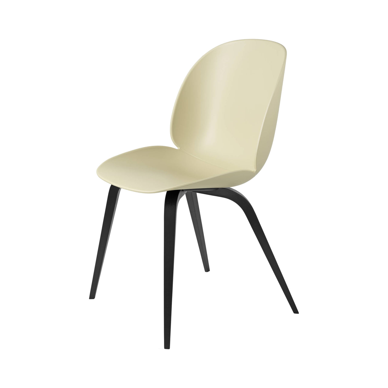Beetle Dining Chair: Wood Base + Pastel Green + Black Stained Beech + Plastic Glides