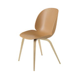 Beetle Dining Chair: Wood Base + Amber Brown + Oak + Plastic Glides