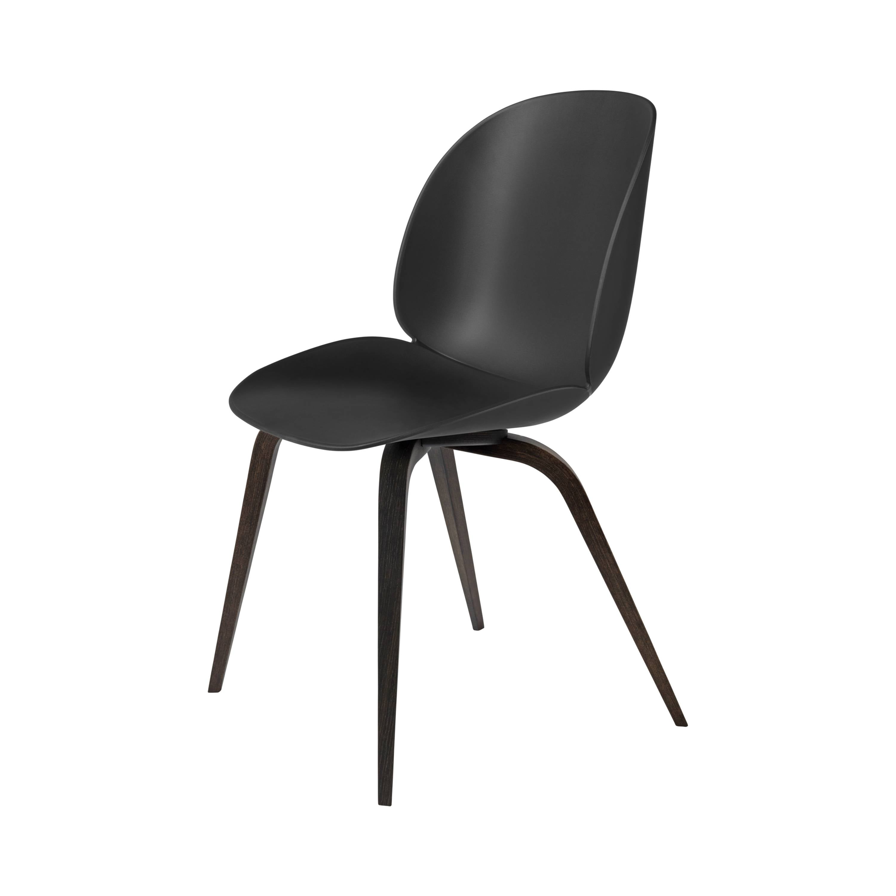 Beetle Dining Chair: Wood Base + Black + Smoked Oak