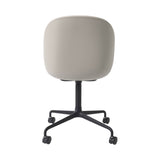 Beetle 3D Veneer Meeting Chair: 4 Star Base with Castors + Front Upholstered + Black Matt