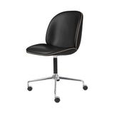 Beetle Meeting Chair: 4-Star Swivel Base with Castors + Full Upholstery + Polished Aluminum + Black Matt