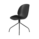 Beetle Meeting Chair: Swivel Base + Black + Black Matt + Felt Glides