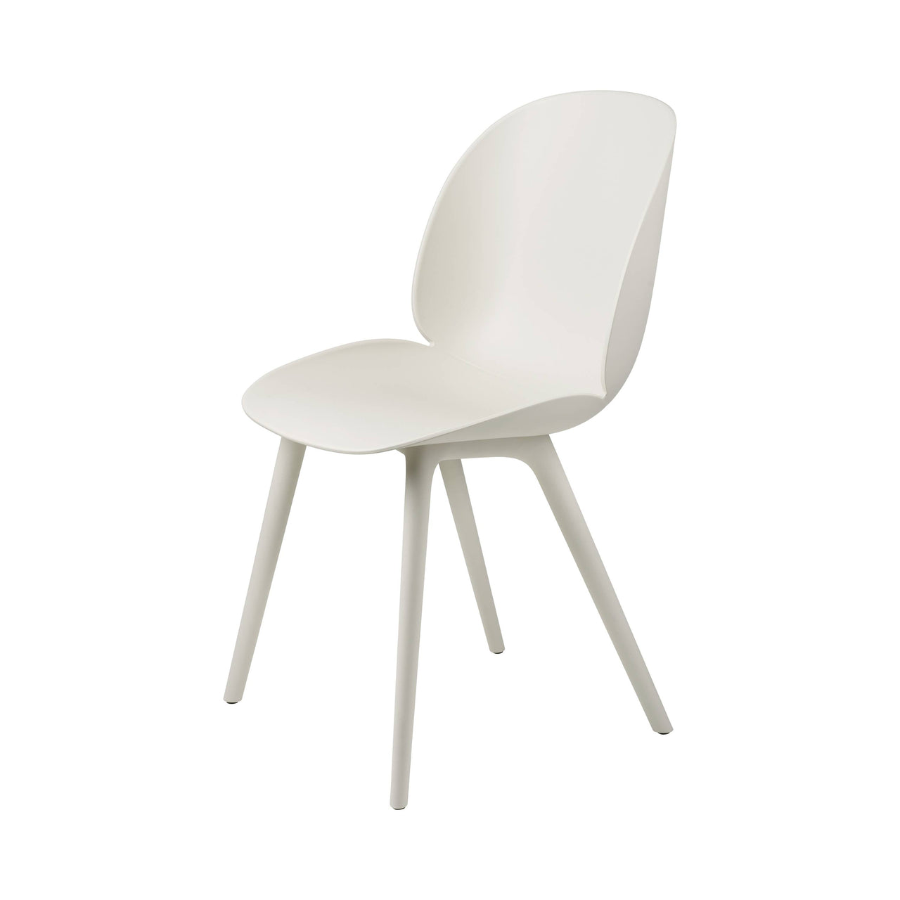 Beetle Outdoor Dining Chair: Plastic Base + Alabaster White + Without Cushion
