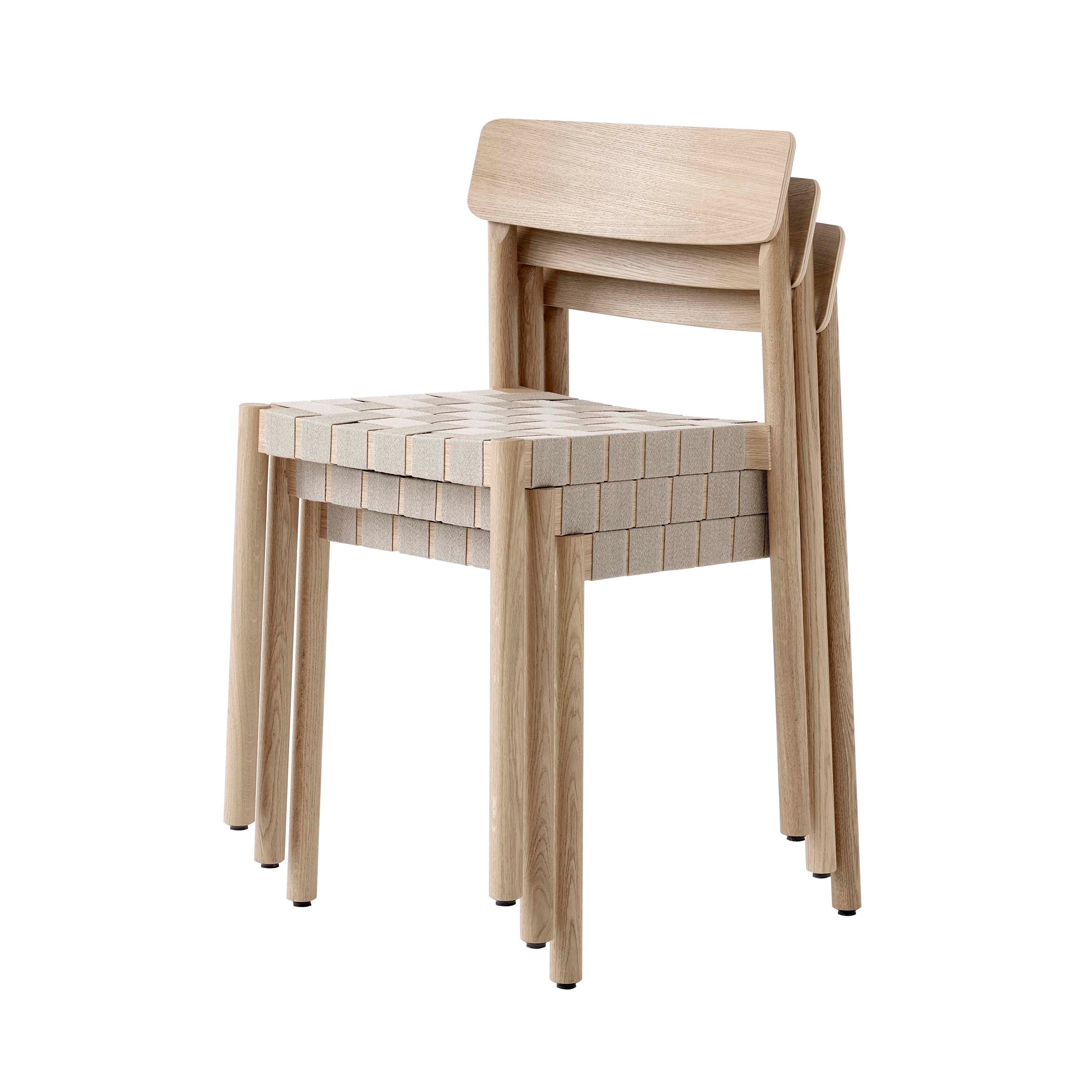 Betty Stacking Chair TK1: Set of 2 + Lacquered Solid Oak + Natural