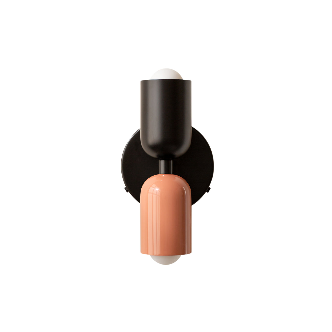 Up Down Sconce: Duo-Tone + Black + Peach + Hardwire