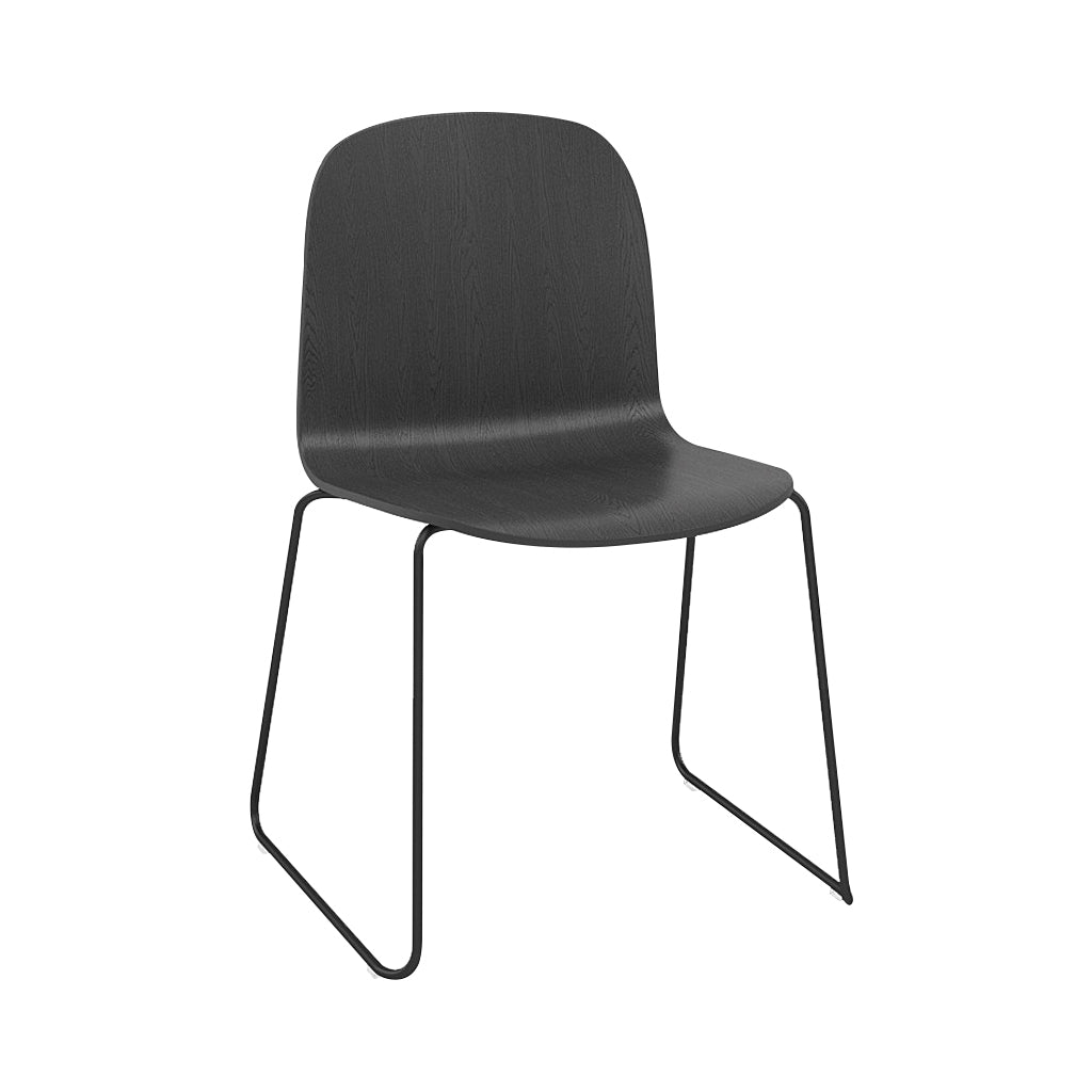 Visu Chair: Sled Base + Black + Black