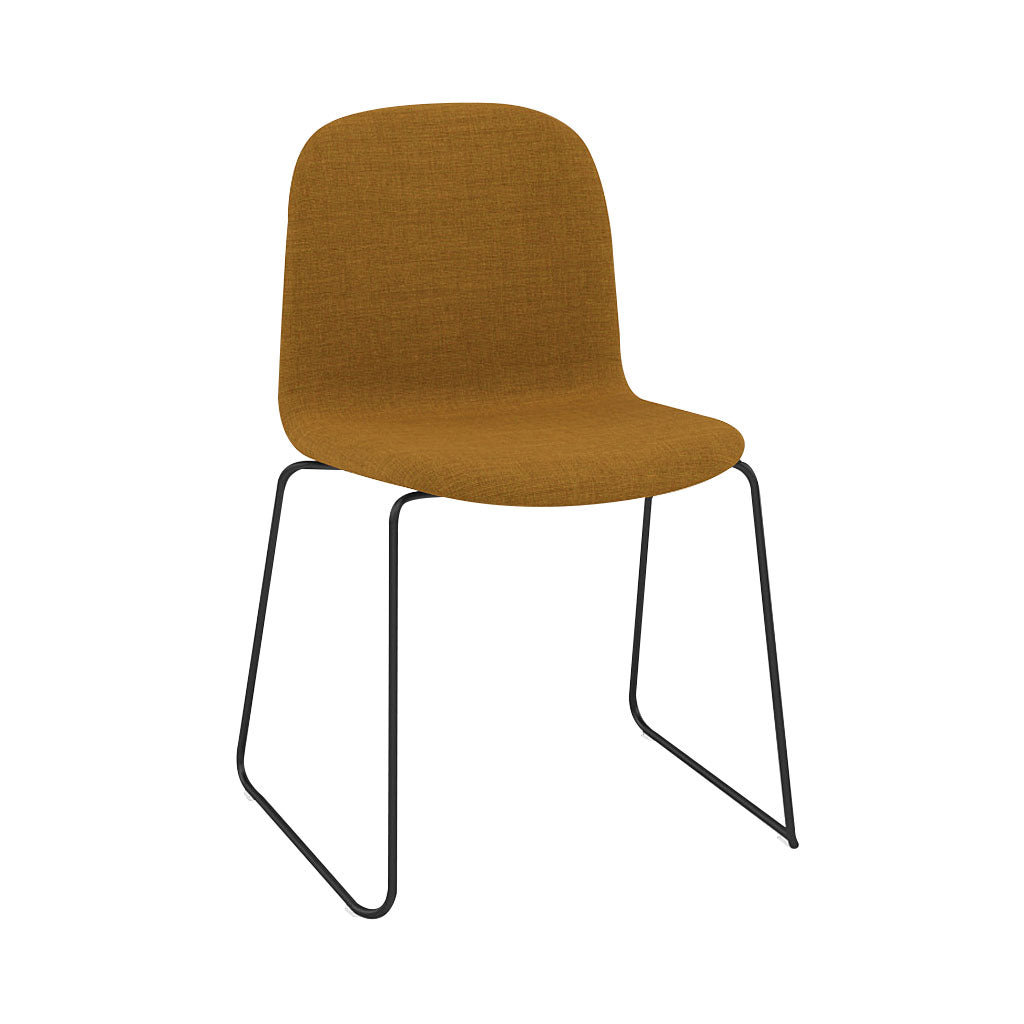 Visu Chair: Sled Base + Upholstered + Black