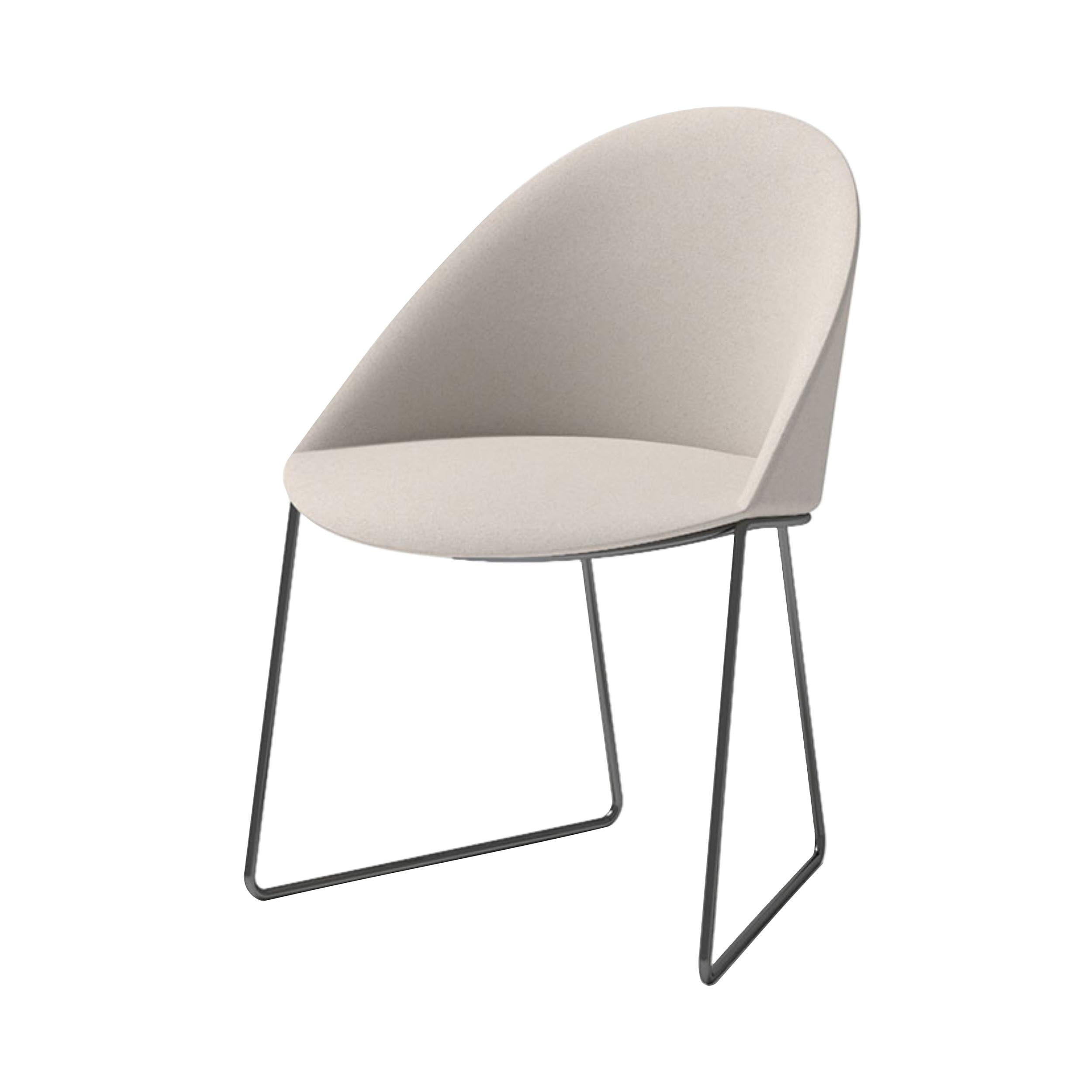 Circa Dining Chair: Sled Base + Black Nickel