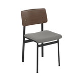 Loft Chair: Upholstered + Black + Stained Dark Brown
