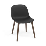 Fiber Side Chair: Wood Base + Recycled Shell + Recycled Shell + Stained Dark Brown + Black