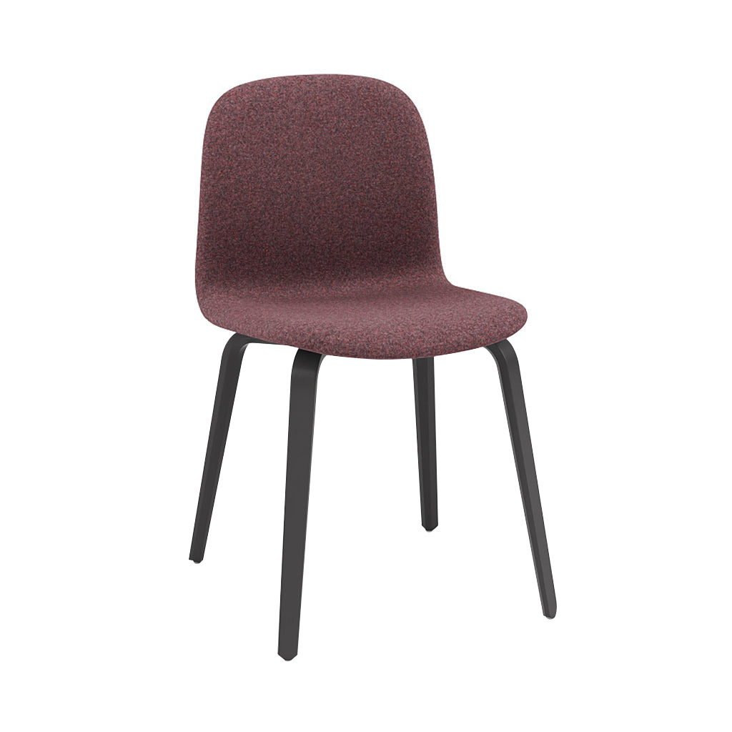 Visu Chair: Wood Base + Upholstered + Black