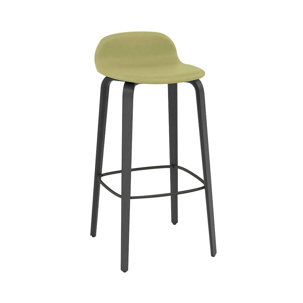 Visu Bar Stool: Upholstered + Black