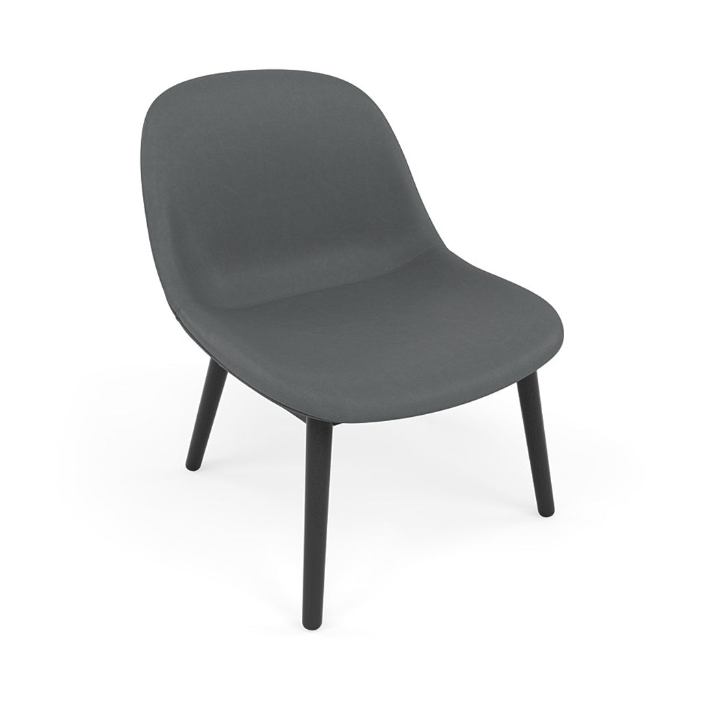 Fiber Lounge Chair: Wood Base + Upholstered + Black