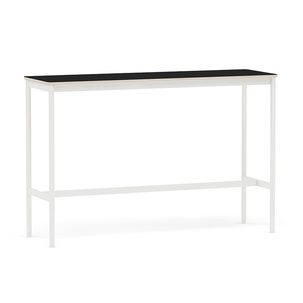 Base High Table: 160 + Black Laminate + Plywood Edge +  White