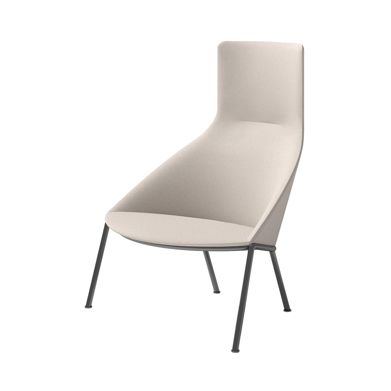 Circa Highback Lounge Chair: Without Armrest + Matte Black
