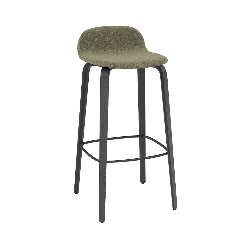 Visu Bar Stool: Upholstered + Black